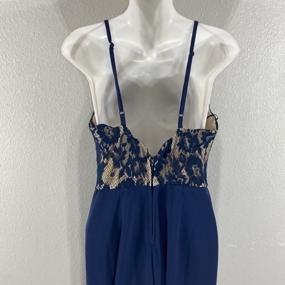 NWT Francesca’s Mi Amor Jean navy lace jumpsuit - Picture 10 of 11
